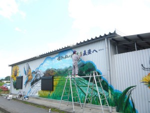 農業倉庫　地域壁画