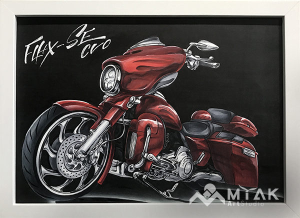 バイクイラスト 似車絵 株式会社ミャクアート Mya K 滋賀県甲賀市 手描き看板 壁画 ラッピング 似顔絵 ウェルカムボード グラフィックデザイン